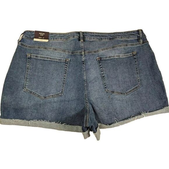 AVA & VIV Women Size 26 Button Fly Mid Rise Cuffed Midi Jean Short - Picture 9 of 9